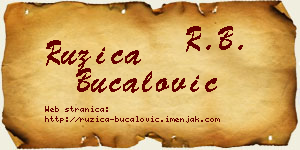 Ružica Bucalović vizit kartica